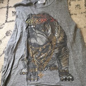 Cropped muscle T-shirt. Lauren Moshi.